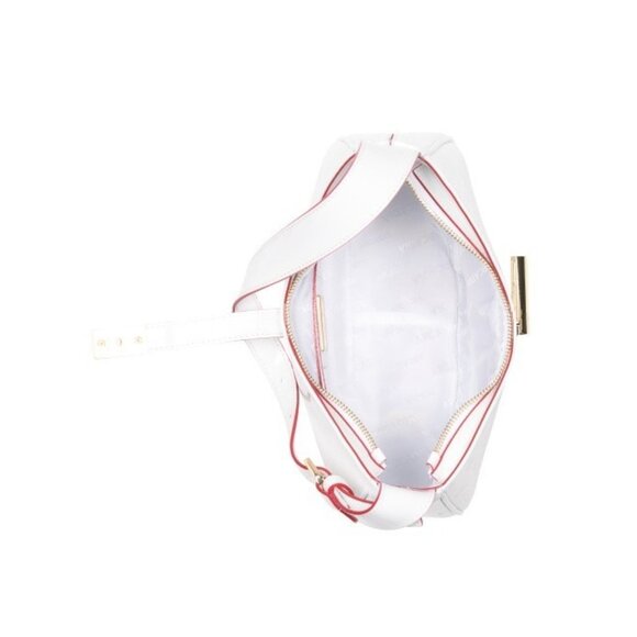 ARCADIA Made In Italy Patent Leather Shoulder Bag With Tub Hardware White - Picture 2 of 16